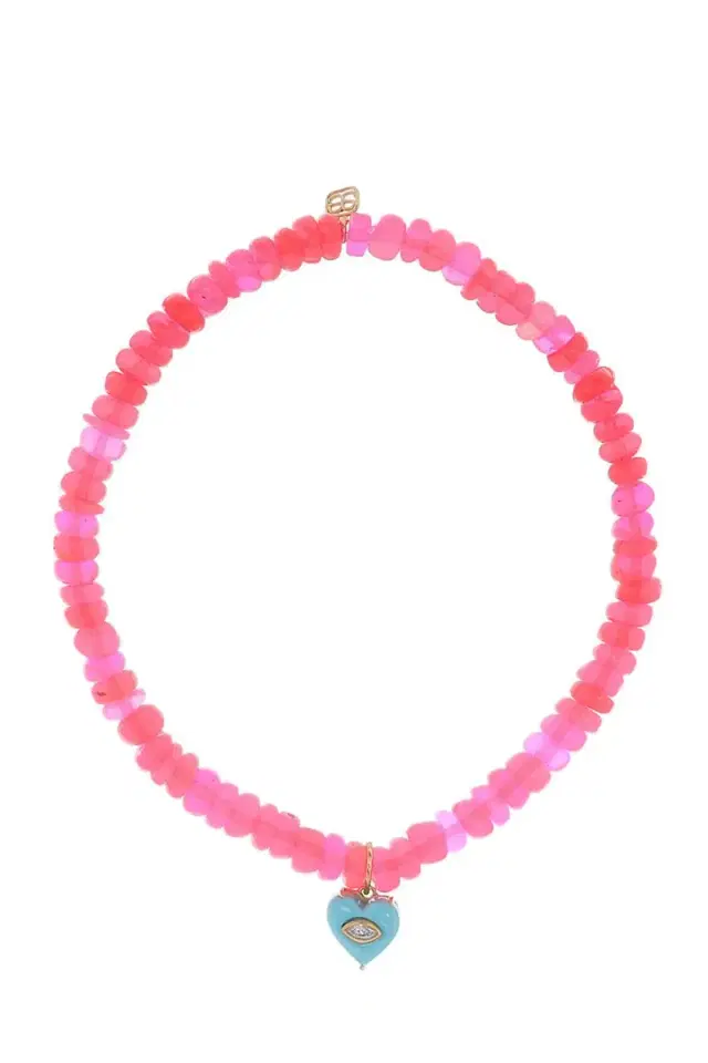 Sydney Evan Turquoise Heart Ethiopian Opal Smooth Charm Bracelet