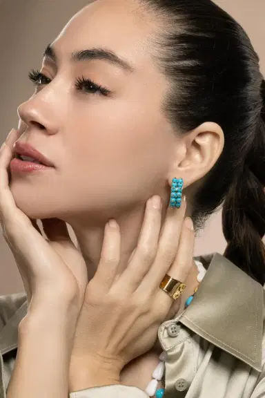 VERDURA Turquoise Hoop Earrings | Thumbnail 4