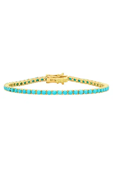 Jennifer Meyer Turquoise Large 4 Prong Tennis Bracelet | Thumbnail 1