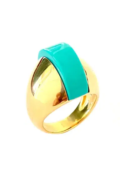 ALETTO BROTHERS Turquoise Linea Alta Ring | Thumbnail 1 ALETTO BROTHERS Turquoise Linea Alta Ring | Thumbnail 1