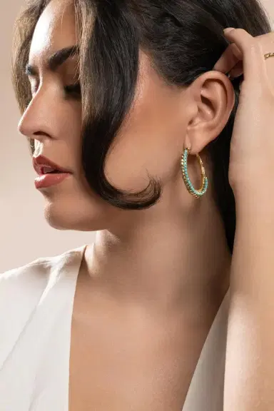 Gas Bijoux Turquoise Lyre Hoop Earrings | Thumbnail 2 Gas Bijoux Turquoise Lyre Hoop Earrings | Thumbnail 2