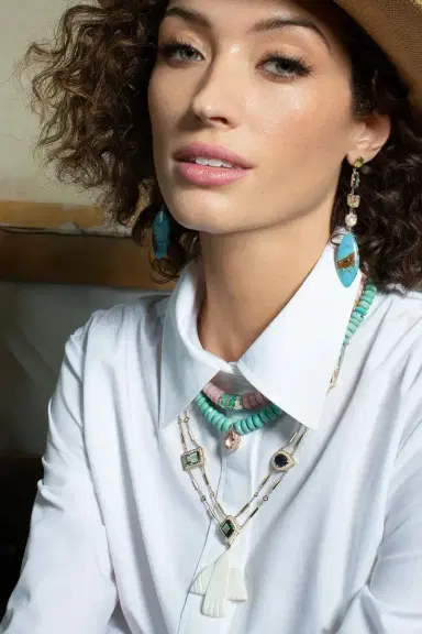 Jacquie Aiche Turquoise Marquise Drop Earrings | Thumbnail 2