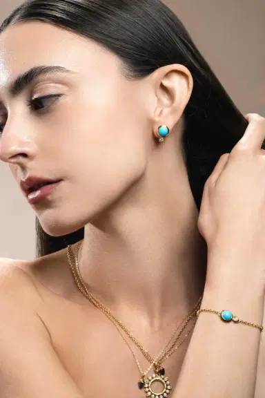TAMARA COMOLLI Turquoise Mini Bouton Chain Bracelet | Thumbnail 3 TAMARA COMOLLI Turquoise Mini Bouton Chain Bracelet | Thumbnail 3