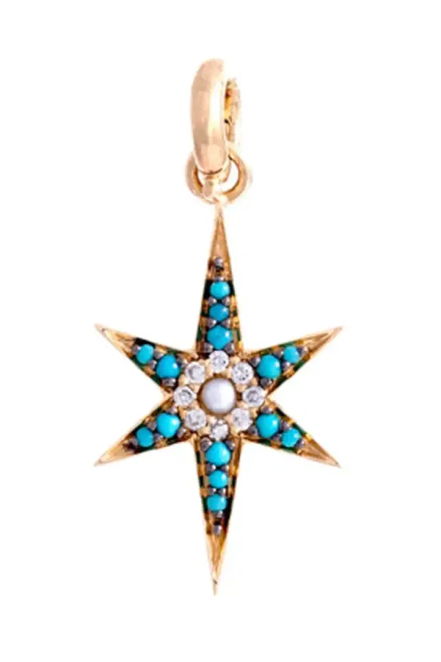Storrow Turquoise Pearl Diamond Stella Large Charm
