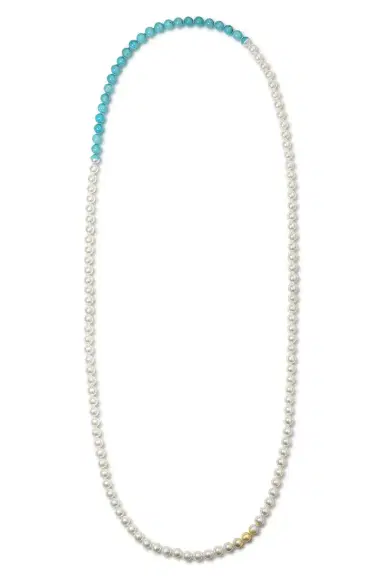 YUTAI Turquoise Pearl Sectional Necklace | Thumbnail 1 YUTAI Turquoise Pearl Sectional Necklace | Thumbnail 1