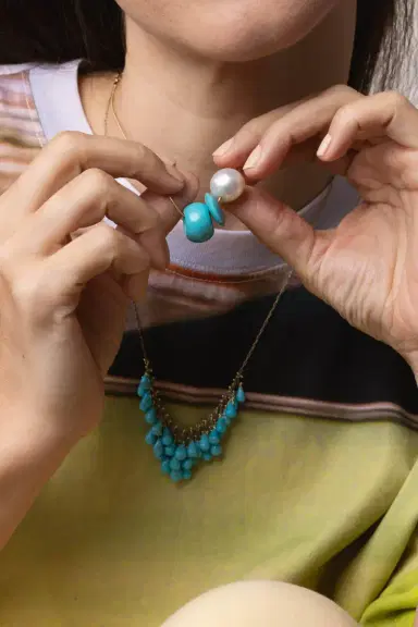 TEN THOUSAND THINGS Turquoise Pearl Trade Bead Necklace | Thumbnail 2 TEN THOUSAND THINGS Turquoise Pearl Trade Bead Necklace | Thumbnail 2