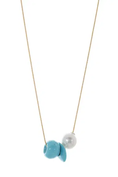 TEN THOUSAND THINGS Turquoise Pearl Trade Bead Necklace | Thumbnail 1 TEN THOUSAND THINGS Turquoise Pearl Trade Bead Necklace | Thumbnail 1