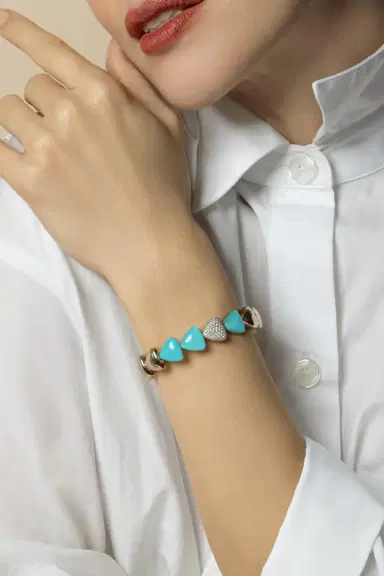 Vhernier Turquoise Rock Crystal Diamond Bracelet | Thumbnail 2