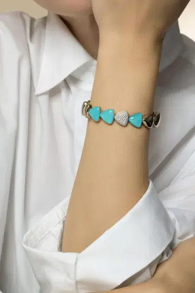 Vhernier Turquoise Rock Crystal Diamond Bracelet | Thumbnail 3