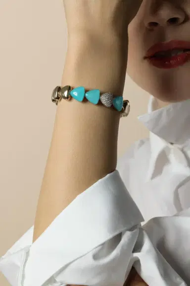 Vhernier Turquoise Rock Crystal Diamond Bracelet | Thumbnail 4