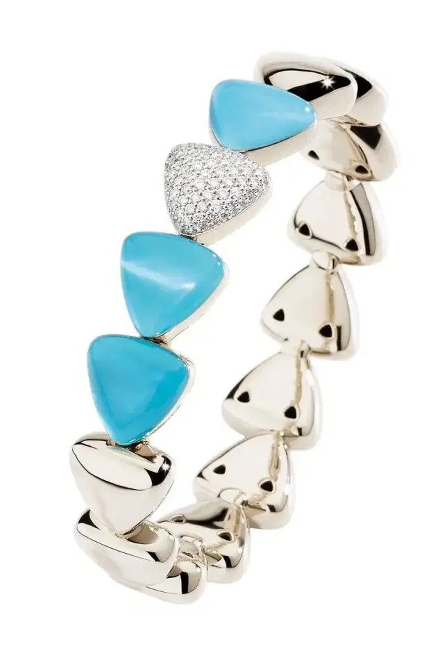 Vhernier Turquoise Rock Crystal Diamond Bracelet