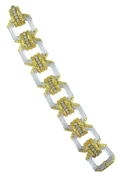 DAVID WEBB Twilight Crystal Diamond Laurel Bracelet | Thumbnail 1