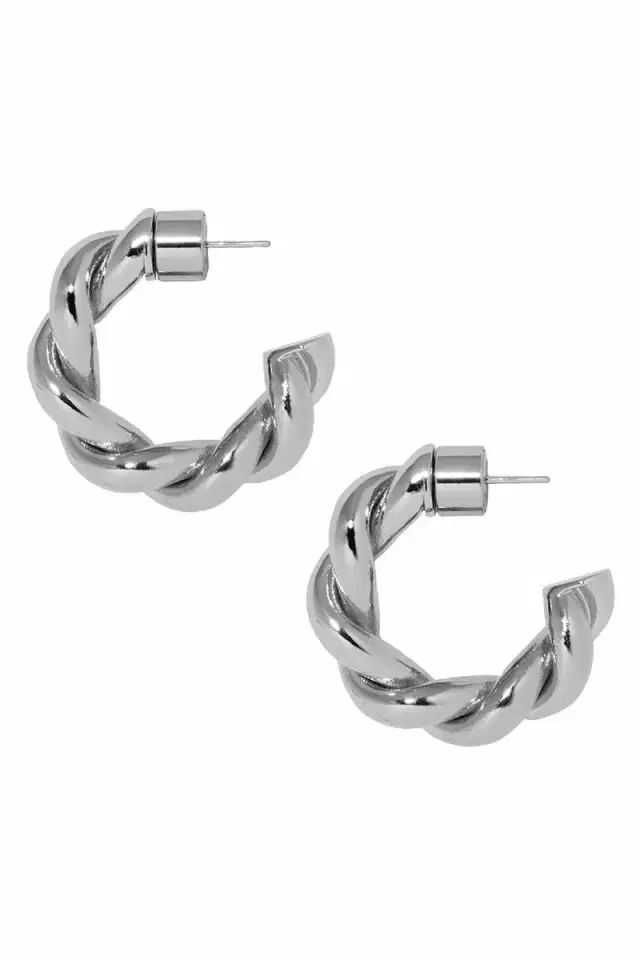 Jennifer Fisher Twisted Lilly Huggie Earrings - Silver - 0.7in