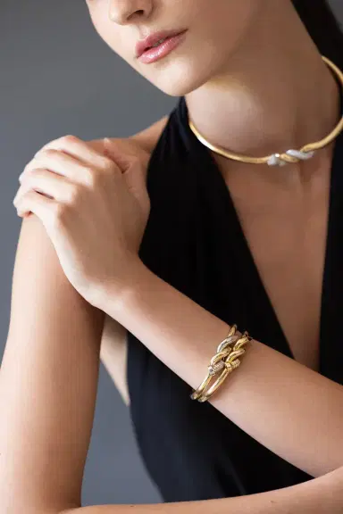 DAVID WEBB Twisted Nail Cuff Bracelet | Thumbnail 2