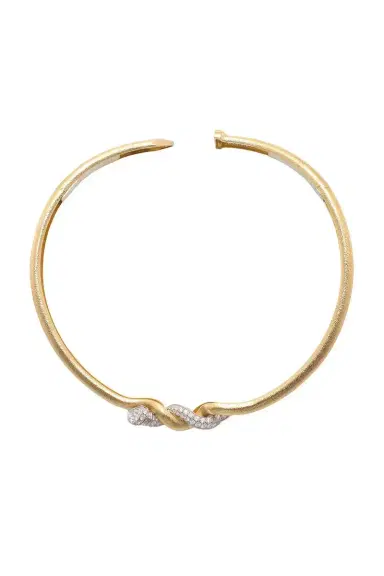 DAVID WEBB Two Tone Hammered Twisted Nail Necklace | Thumbnail 1