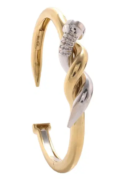 DAVID WEBB Two Tone Twist Nail Cuff Bracelet | Thumbnail 1 DAVID WEBB Two Tone Twist Nail Cuff Bracelet | Thumbnail 1