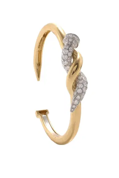 DAVID WEBB Two Tone Twisted Diamond Nail Cuff | Thumbnail 1