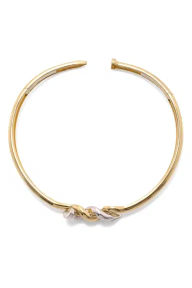 DAVID WEBB Two Tone Twisted Nail Collar Necklace | Thumbnail 1 DAVID WEBB Two Tone Twisted Nail Collar Necklace | Thumbnail 1
