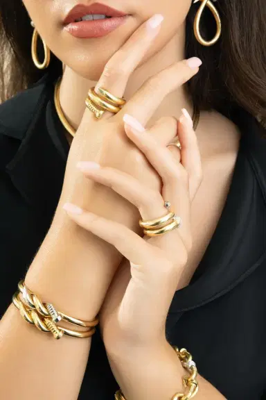 DAVID WEBB Two Tone Twisted Nail Cuff Bracelet | Thumbnail 4