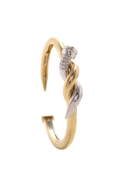 DAVID WEBB Two Tone Twisted Nail Cuff Bracelet | Thumbnail 1
