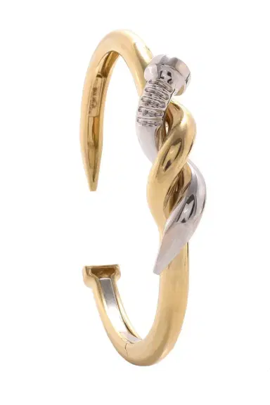 DAVID WEBB Two Tone Twisted Nail Cuff Bracelet | Thumbnail 1 DAVID WEBB Two Tone Twisted Nail Cuff Bracelet | Thumbnail 1