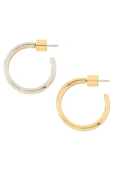 Jennifer Fisher Two-Tone Thread Micro Hoop Earrings | Thumbnail 1