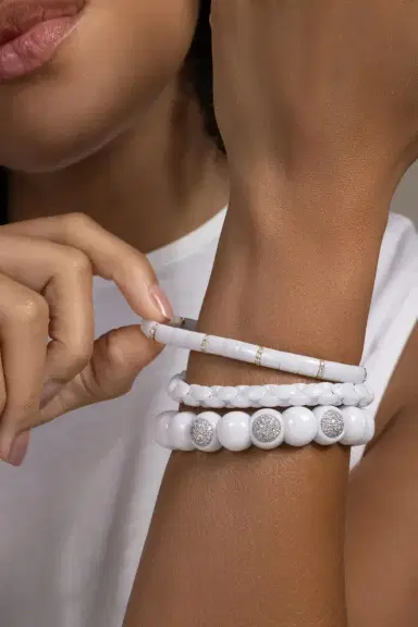 ROBERTO DEMEGLIO White Ceramic Dama Bracelet | Thumbnail 4
