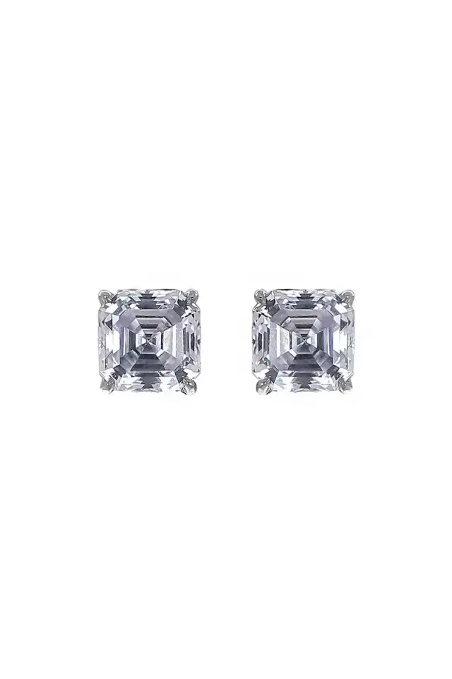FANTASIA by DESERIO White Clip Stud Earrings