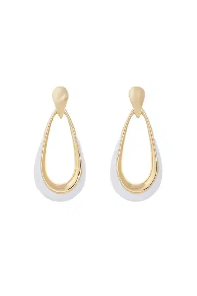SIDNEY GARBER White Door Knocker Earrings | Thumbnail 1