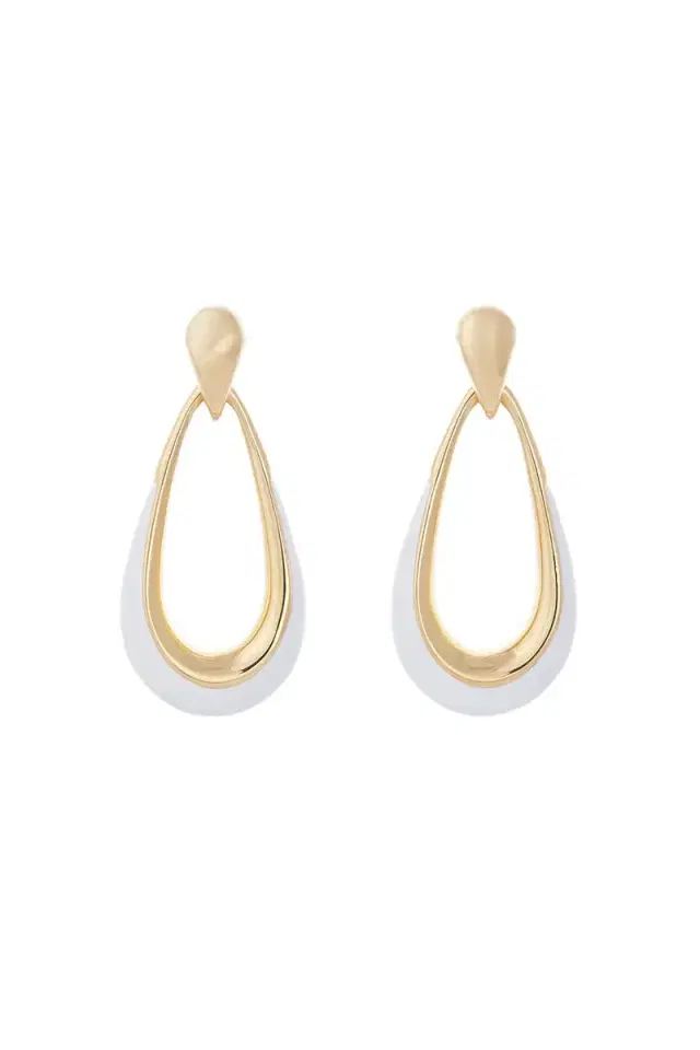 White Door Knocker Earrings