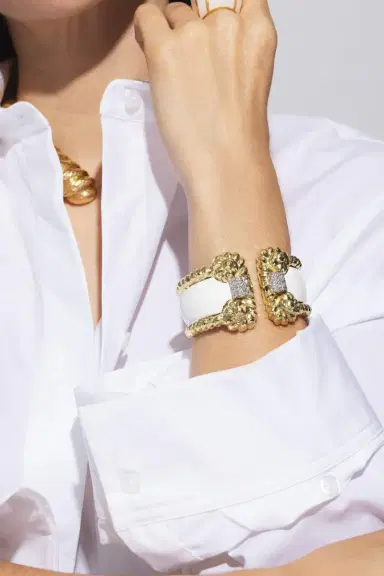 DAVID WEBB White Enamel Rope Cuff Bracelet | Thumbnail 5