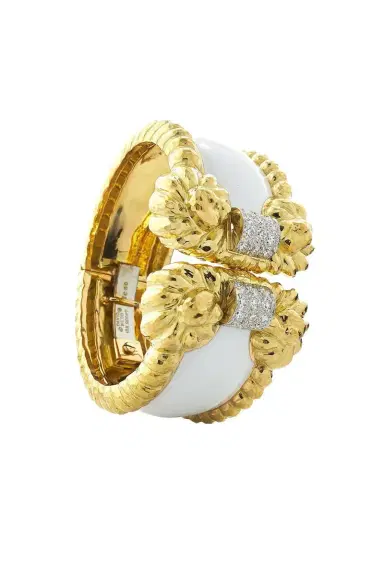 DAVID WEBB White Enamel Rope Cuff Bracelet | Thumbnail 1