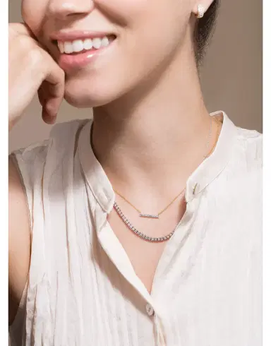 DANA REBECCA DESIGNS White Gold Ava Bea Diamond Tennis Necklace | Thumbnail 3