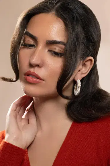 Gas Bijoux White Large Izzia Strass Earrings | Thumbnail 3 Gas Bijoux White Large Izzia Strass Earrings | Thumbnail 3
