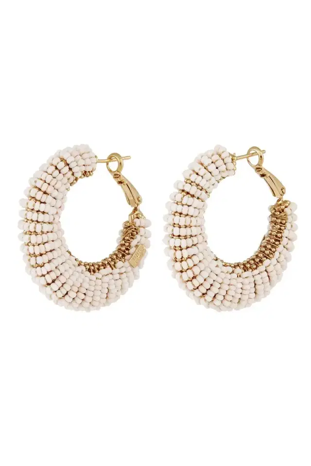 Gas Bijoux White Large Izzia Strass Earrings