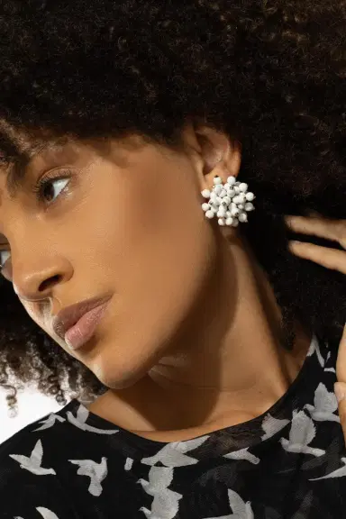 ALETTO BROTHERS White Onyx Bead Frizzante Earrings | Thumbnail 2