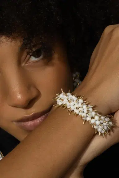 ALETTO BROTHERS White Onyx Spiked Muse Bracelet | Thumbnail 5