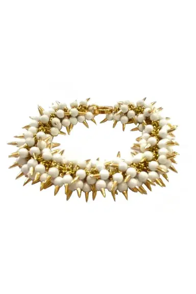 ALETTO BROTHERS White Onyx Spiked Muse Bracelet | Thumbnail 1