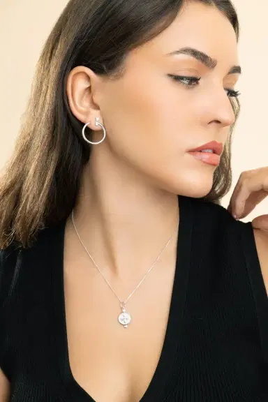 MONICA RICH KOSANN White Sapphire Large Galaxy Wrap Hoop Earrings | Thumbnail 2