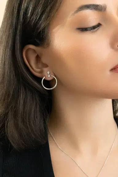 MONICA RICH KOSANN White Sapphire Large Galaxy Wrap Hoop Earrings | Thumbnail 3