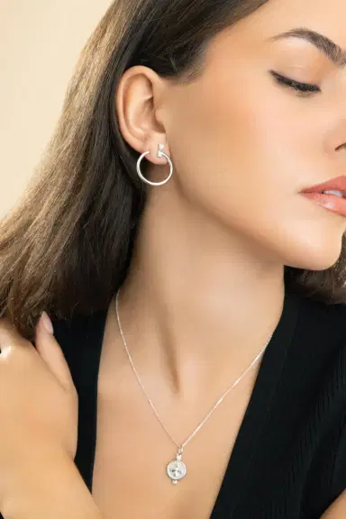 MONICA RICH KOSANN White Sapphire Large Galaxy Wrap Hoop Earrings | Thumbnail 4