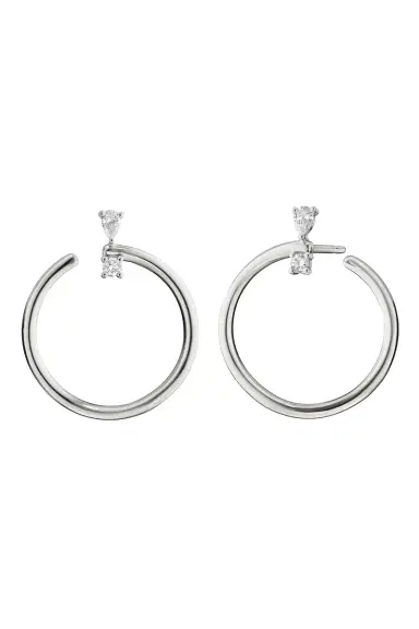 MONICA RICH KOSANN White Sapphire Large Galaxy Wrap Hoop Earrings | Thumbnail 1