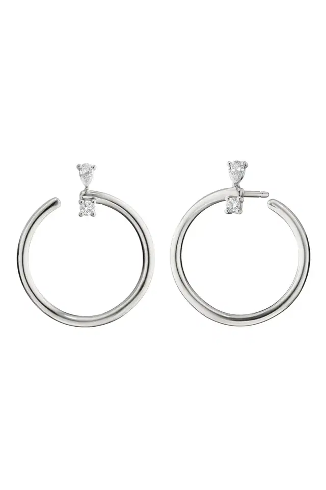 MONICA RICH KOSANN White Sapphire Large Galaxy Wrap Hoop Earrings