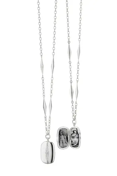 MONICA RICH KOSANN White Sapphire Points North Locket Necklace | Thumbnail 1 MONICA RICH KOSANN White Sapphire Points North Locket Necklace | Thumbnail 1