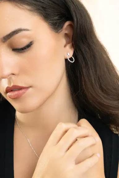 MONICA RICH KOSANN White Sapphire Small Galaxy Wrap Hoop Earrings | Thumbnail 2 MONICA RICH KOSANN White Sapphire Small Galaxy Wrap Hoop Earrings | Thumbnail 2