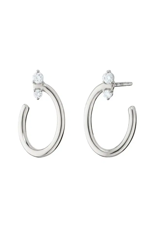 MONICA RICH KOSANN White Sapphire Small Galaxy Wrap Hoop Earrings