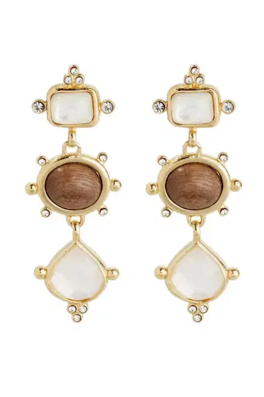 Gas Bijoux White Tiki Three Earrings | Thumbnail 1