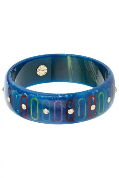 MARK DAVIS White Topaz Blue Bakelite Bangle | Thumbnail 6 MARK DAVIS White Topaz Blue Bakelite Bangle | Thumbnail 6
