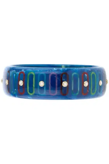 MARK DAVIS White Topaz Blue Bakelite Bangle | Thumbnail 1 MARK DAVIS White Topaz Blue Bakelite Bangle | Thumbnail 1
