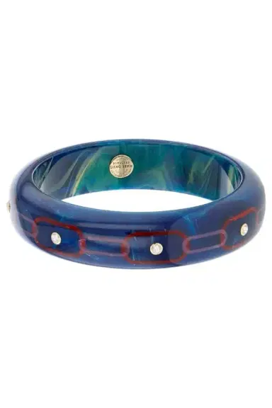 MARK DAVIS White Topaz Blue Bakelite Bangle | Thumbnail 6 MARK DAVIS White Topaz Blue Bakelite Bangle | Thumbnail 6